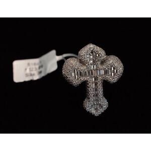 MOISSANITE Cross Ring 925 Sterling Silver Passes Tester Real Iced Hip Hop Ring